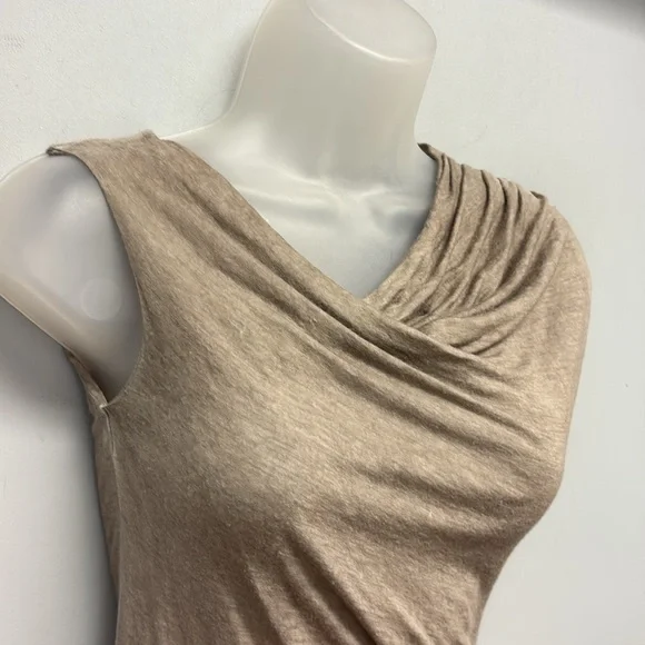 Helmut Lang Asymmetrical Side Ruched Cowl Neck Top Size P - Picture 3 of 11